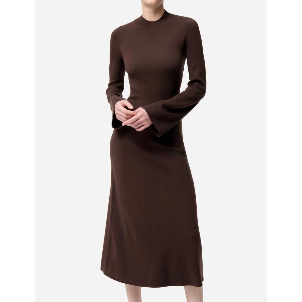 NEW VANESSABRUNO the marielle midi dress in brown